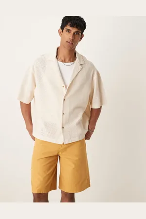 ASOS Boxy oversized texture shirt in -Neutral