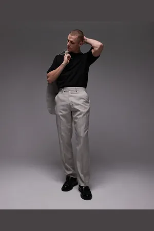 Topman Straight suit pants in -Neutral