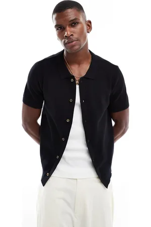 New Look Buttoned down ribbed knit shirt in -Brown