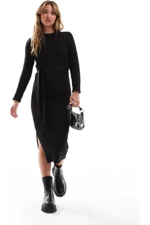 Brave Soul Knitted midi dress with slit in