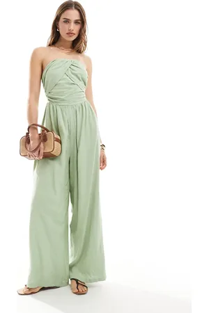 ASOS Ruched bandeau jumpsuit in