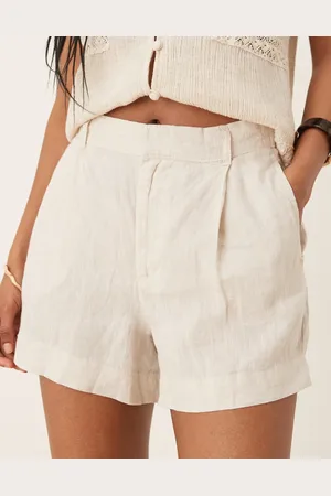 Gina Tricot Tailored linen shorts in -Neutral