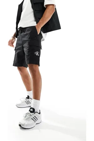 Calvin Klein Washed cargo shorts in black