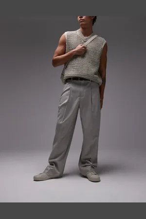 Topman Wide leg pants in -Neutral