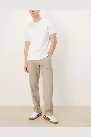 ASOS Smart straight leg pants with side adjusters in melange-Grey