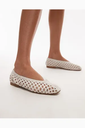 Topshop Beatti woven flat shoes in