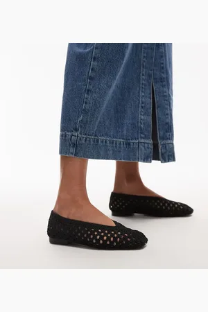 Topshop Beatti woven flat shoes in