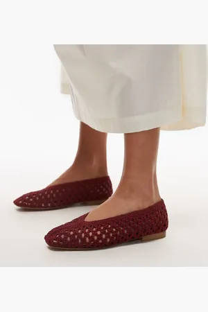 Topshop Beatti woven flat shoes in