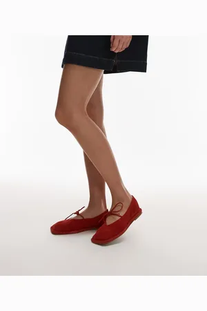 Topshop Alaia suede ballet flats with tie in