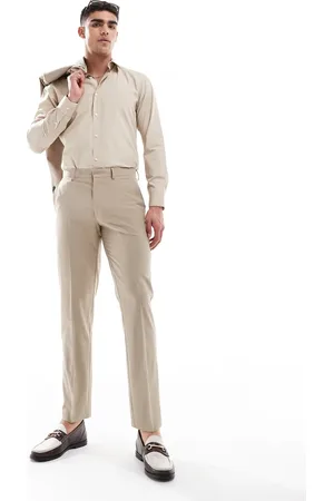 ASOS Washable slim suit pants with lightweight worsted wool in neutral
