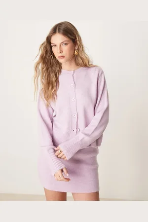 ASOS Knitted cardigan in lilac pink (part of a set)