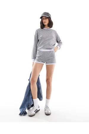 Cotton On Cotton On striped lounge boyshorts in black and grey (part of a set)