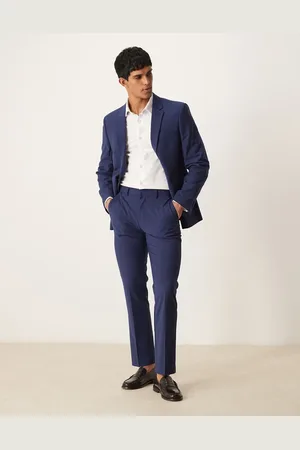 ASOS Washable slim suit pants with lightweight worsted wool in blue