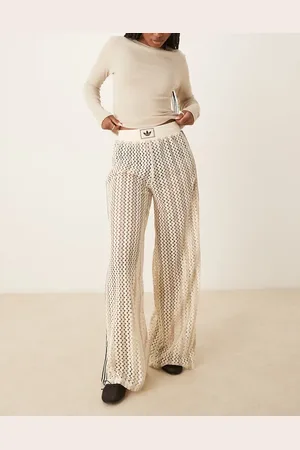 adidas Crochet track pants in white