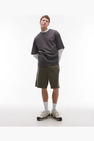 Topman Washed cotton chino shorts in -Green