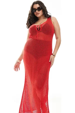 New Look New Look Curve crochet maxi dress in red