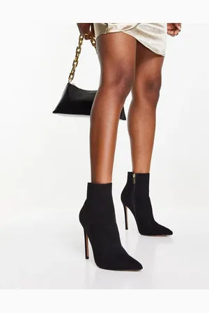 ASOS Emerald high-heeled sock boots in micro