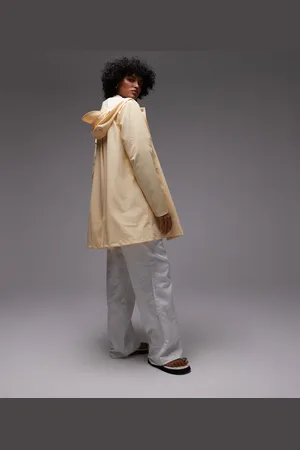 Rains A-line waterproof jacket in light peach-Orange