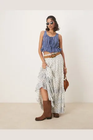 Free People Alana lace insert boho tank top in