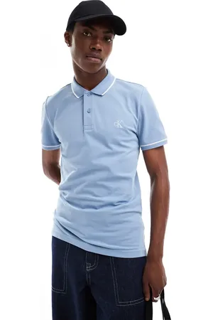 Calvin Klein Small logo polo shirt in faded blue