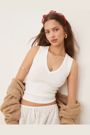 Free People Neria v-neck tank top in -White