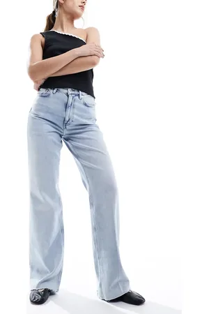 & OTHER STORIES High waist straight leg jeans in soft true blue wash