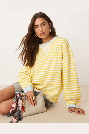 Free People Classic striped crew neck sweatshirt in multi