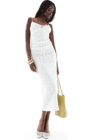 Pull&Bear Ditsy floral textured mini dress in