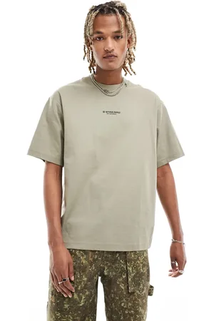 G-Star Oversized t-shirt in with centre logo print-Neutral