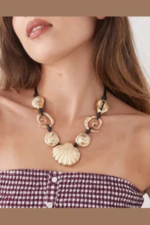 Reclaimed Statement necklace with shells on cord