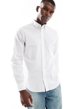 Barbour Crest poplin tailored long-sleeved shirt in white
