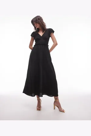 & OTHER STORIES Maxi dress with tier hem and ruffle sleeves in red