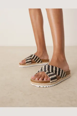 ASOS Jessica cross strap espadrille mule sandals in -Multi