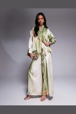 DASKA Satin pants in floral print (part of a set)-Multi