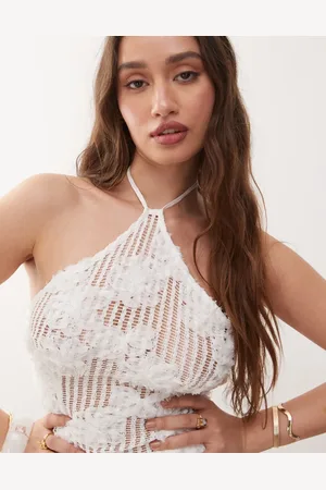 Amy Lynn Cici halter neck crochet top in (part of a set)