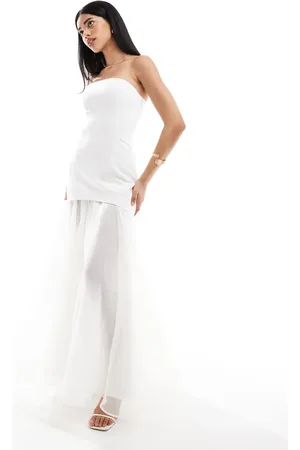 Six Stories Bridal strapless chiffon maxi dress in