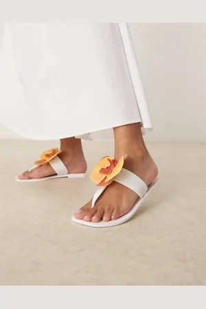 ASOS Flutter orchid flower jelly thong sandals in