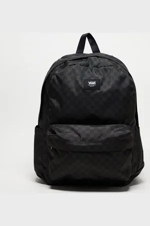 Vans Old Skool check backpack in black and dark grey