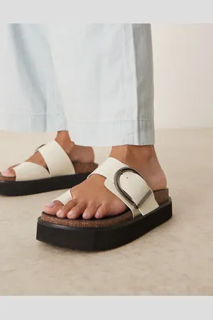 ASOS Fresh chunky footbed mules in off white