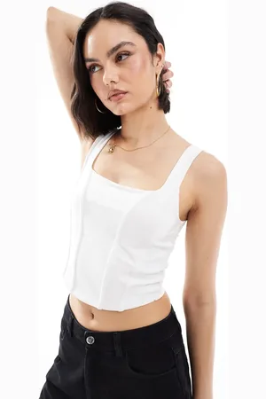 Miss Selfridge Corset top in -White