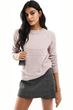 VERO MODA Round neck knitted jumper in melange-Pink