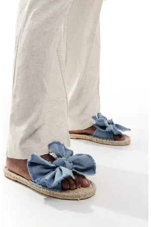 ASOS Jem bow espadrille mule sandals in -Blue