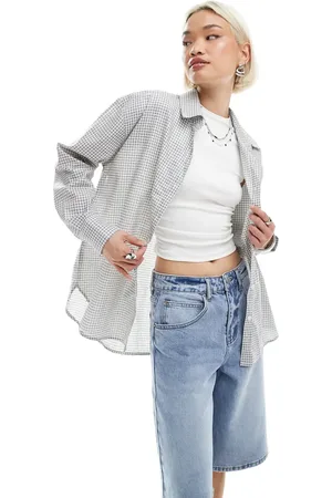 Cotton On Cotton On long sleeve shirt in stripe texture-Blue