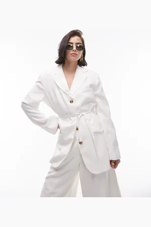 Topshop Premium slouchy blazer in -White