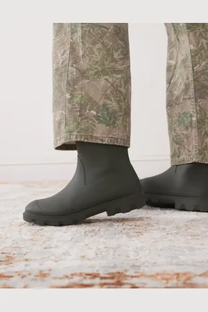 Hunter Downpour short gumboots in dark olive