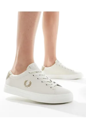 Fred Perry Lottie leather sneakers in stone-Neutral