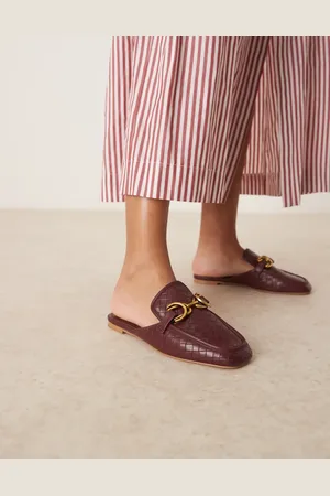 ASOS Mosaic flat loafer mules in -Red