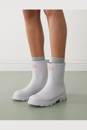 Hunter Downpour short gumboots in light blue