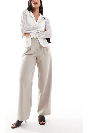 Miss Selfridge Tailored fold over waistband pants in -Neutral