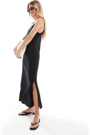 Cotton On Cotton On linen blend midi shift dress in